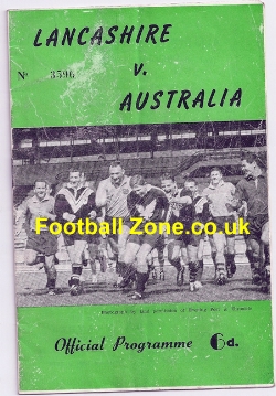 Lancashire Rugby v Australia 1963 – Rugby League