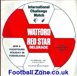 Watford v Red Star Belgrade 1981