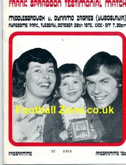Frank Spraggon Testimonial Middlesbrough 1975 Autograph Charlton