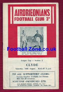 Airdrieonians Airdrie v Clyde 1958
