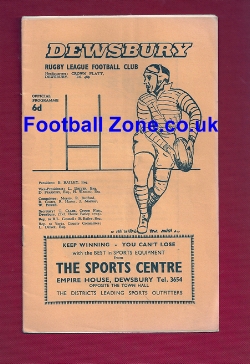 Dewsbury Rugby v Whitehaven 1964