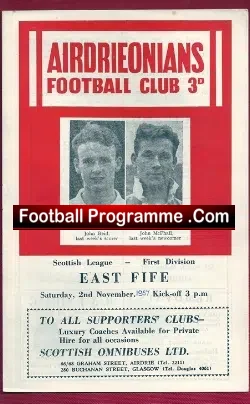 Airdrieonians Airdrie v East Fife 1957