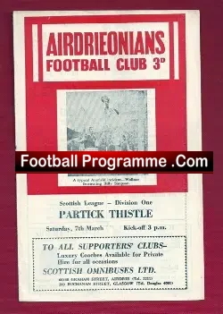 Airdrieonians Airdrie v Partick Thistle 1959