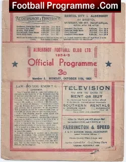 Aldershot v International Managers 1954 – Johnny Carey Man Utd