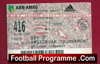Amsterdam Tournament v Manchester United 2002 – Ticket – Day 2