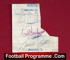 Arsenal Football Team Autographs 1930s - Bastin - Compton Scott - football programme