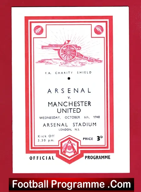 Arsenal v Manchester United 1948 – Charity Shield Match Reprint