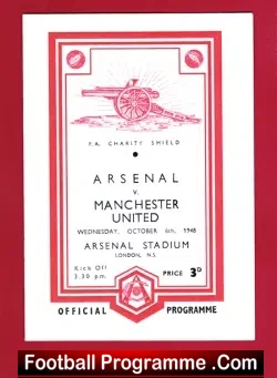 Arsenal v Manchester United 1948 – Charity Shield Match Reprint