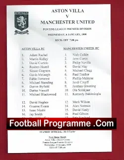 Aston Villa v Manchester United 1999 – Reserves Team – Solskjaer