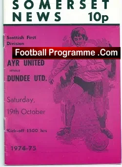 Ayr United v Dundee United 1974 – SIGNED Filippi + Kopel