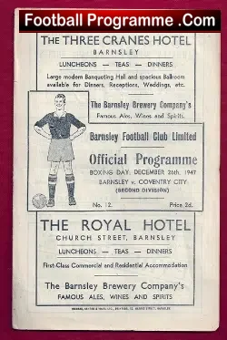 Barnsley v Coventry City 1947 - football programme