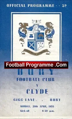 Bury v Clyde 1955 – Multi Autographs SIGNED