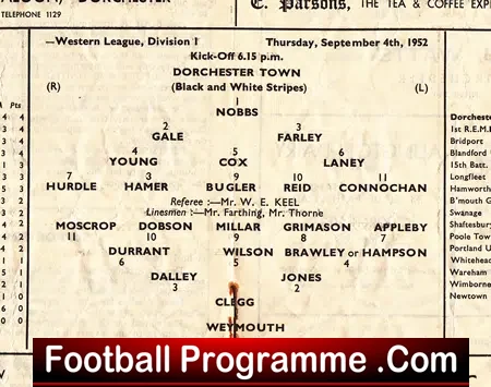 Dorchester Town v Weymouth 1952 – 1950s