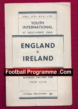 England v Ireland 1949 – Boothferry Park Hull City + Bingham