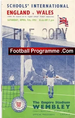 England v Wales 1951 – Wembley Duncan Edwards – Wembley Own FILE