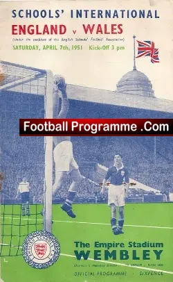 England v Wales 1951 - Wembley Duncan Edwards Schoolboys - football programme