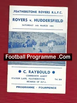 Featherstone Rovers Rugby v Huddersfield 1964