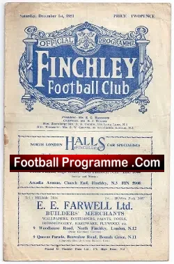 Finchley v Cheshunt 1951 – Senior Cup Match