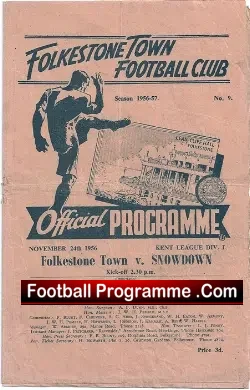 Folkestone Town v Snowdown 1956