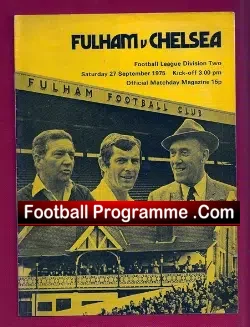 Fulham v Chelsea 1975 - Inc Bobby Moore - football programme