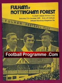 Fulham v Nottingham Forest 1975 + Bobby Moore