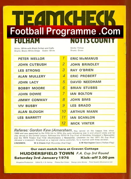 Fulham v Notts County 1975