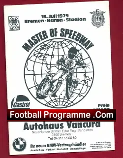 Germany Speedway Programme 1979 – Masters Of Speedway