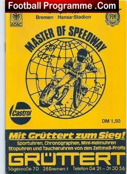 Germany Speedway Programme 1980 – Masters Of Speedway