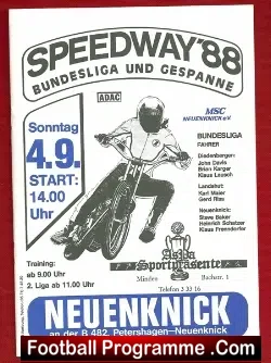 Germany Speedway Programme 1988 – Bundesliga 88