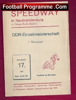 Germany Speedway Programme 1989 – Neubrandenburg