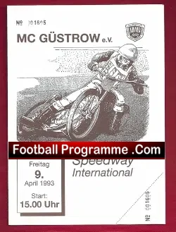 Germany Speedway Programme 1993 – Gustrow