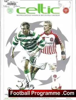 Glasgow Celtic v Aalborg 2008 - Multi Autographed Signed - football programme