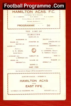 Hamilton Academical v East Fife 1962