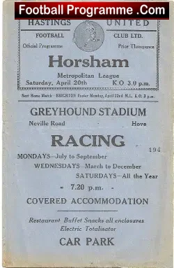 Hastings United v Horsham 1957
