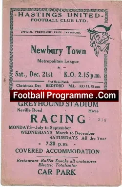 Hastings United v Newbury 1958