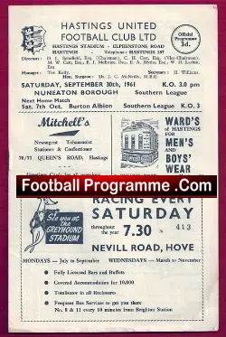 Hastings United v Nuneaton Borough 1961