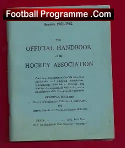 Hockey Association Handbook 1961 62