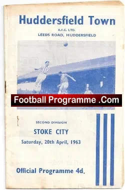 Huddersfield Town v Stoke City 1963 - football programme