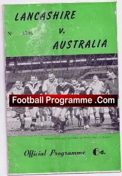 Lancashire Rugby v Australia 1963 – Rugby League