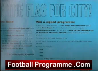 Manchester City Raise The Flag For City - Final Match Maine Road - football programme