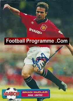 Manchester United Brian McClair Signed Picture Man Utd - football memorabilia