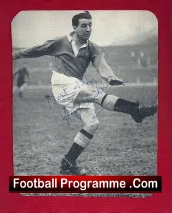 Manchester United Henry Cockburn Autographed Picture 1950s - football memorabilia