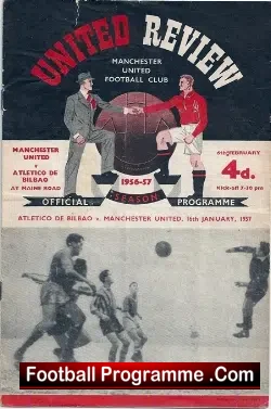 Manchester United v Athletico Bilbao 1957 - Multi Autographed - football programme
