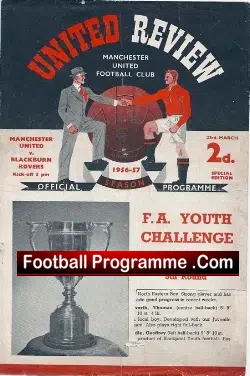 Manchester United v Blackburn Rovers 1957 – Youth Cup Match