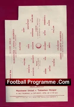 Manchester United v Derby County 1957 – Reserves Match