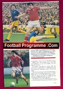 Nottingham Forest John Robertson Autograph