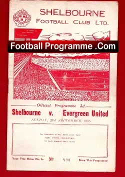 Shelbourne v Evergreen United 1955
