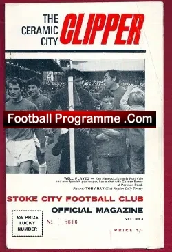 Stoke City v Burnley 1968 - football programme