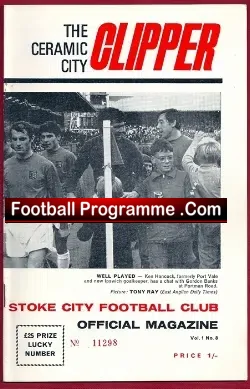 Stoke City v Burnley 1968 - football programme