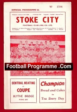 Stoke City v Swansea 1963 - football programme